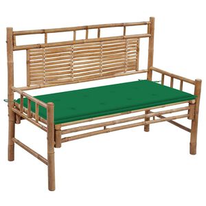 vidaXL Banco de jardim com almofad&atilde;o 120 cm bambu