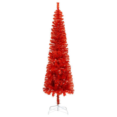 vidaXL Árvore de Natal fina 150 cm vermelho