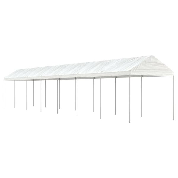 vidaXL Gazebo com telhado 15,61x2,28x2,69 m polietileno branco