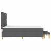 vidaXL Cama Box com colch&atilde;o Cinzento escuro 140 x 200 cm tecido