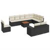 vidaXL 11 pcs conjunto sof&aacute;s de jardim c/ almofad&otilde;es vime PE preto