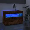 vidaXL M&oacute;vel de TV com luzes LED 60x35x40 cm carvalho fumado