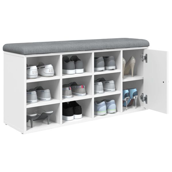 vidaXL Banco sapateira 102x32x50 cm derivados de madeira branco