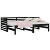 vidaXL Sof&aacute;-cama de puxar 2x(80x200) cm pinho maci&ccedil;o preto