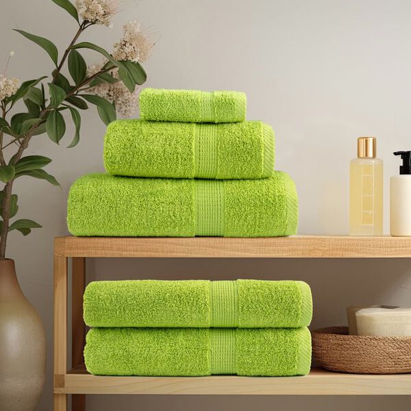 vidaXL Toalhas de m&atilde;os premium SOLUND 4pcs 50x100cm 600gsm verde ma&ccedil;a