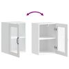 vidaXL Arm&aacute;rio de parede de cozinha com porta de vidro Porto branco