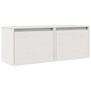 vidaXL Arm&aacute;rios de parede 2 pcs 45x30x35 cm pinho maci&ccedil;o branco
