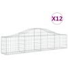 vidaXL Cestos gabi&atilde;o arqueados 12pcs 200x30x40/60 cm ferro galvanizado