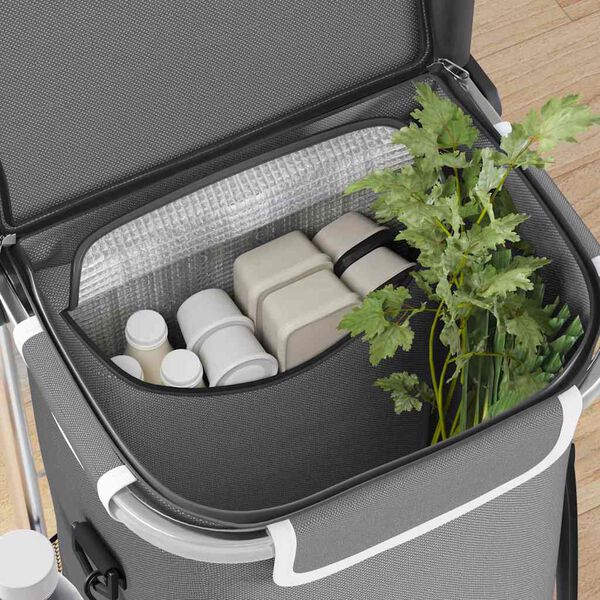 vidaXL Carrinho de Compras Manual Cinzeto 36.5 x 46.5 x 100.5 cm