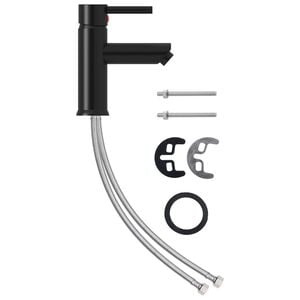 vidaXL Torneira para lavat&oacute;rio de casa de banho 130x176 mm preto