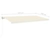 vidaXL Toldo autom&aacute;tico com LED e sensor de vento 600x350 cm creme