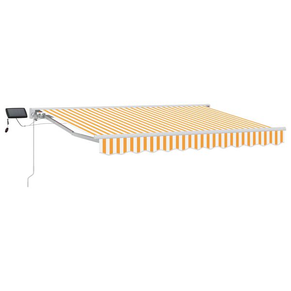 vidaXL Estrutura de Toldo Manual com LEDs Amarelo e Branco 3,5 x 2 m