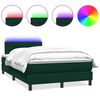 vidaXL Cama box spring c/ colch&atilde;o e LED 120x210 cm veludo verde-escuro