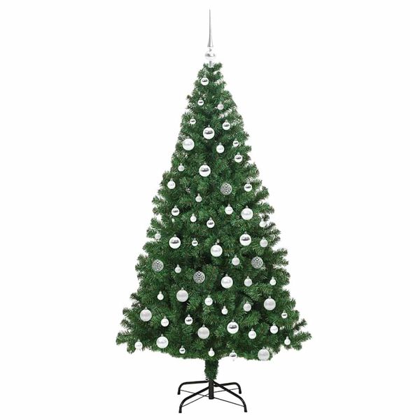 vidaXL &Aacute;rvore de Natal Artificial Verde 180 cm PVC, A&ccedil;o e Pl&aacute;stico