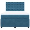 vidaXL Cama boxspring com colch&atilde;o 140x190 cm veludo azul