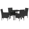 vidaXL Conjunto de Jantar para Jardim 5 unid. Preto vime PE