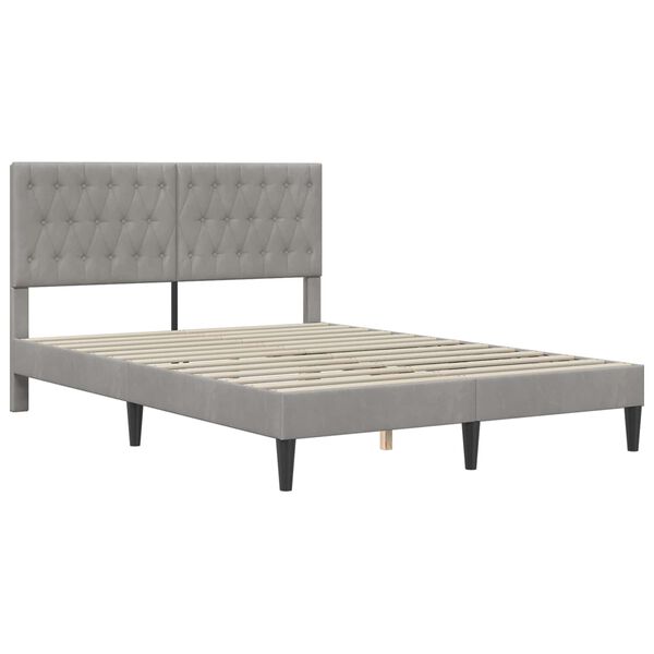 vidaXL Estrutura de cama com colch&atilde;o Cinzento-claro 120 x 190 cm