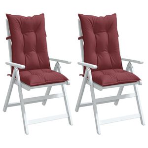 vidaXL Almofad&otilde;es cadeiras altas 2 pcs mesclado tecido vermelho tinto