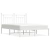 vidaXL Estrutura de cama com cabeceira 140x190 cm metal branco