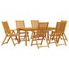 vidaXL Conjunto de Jantar para Jardim 7 unid. Castanho