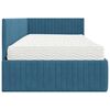 vidaXL Estrutura de Cama de Canto com Colch&atilde;o 2 pcs Azul Veludo