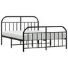 vidaXL Estrutura de cama com cabeceira e p&eacute;s 150x200 cm metal preto