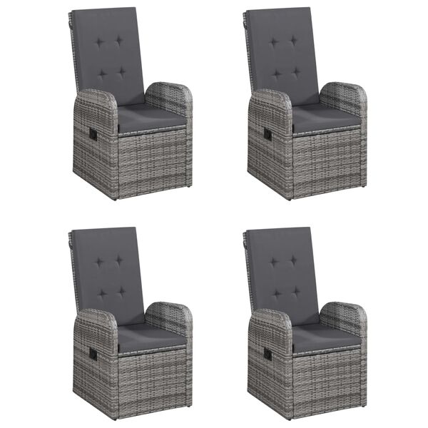 vidaXL 7 pcs conjunto de jantar para jardim cinzento