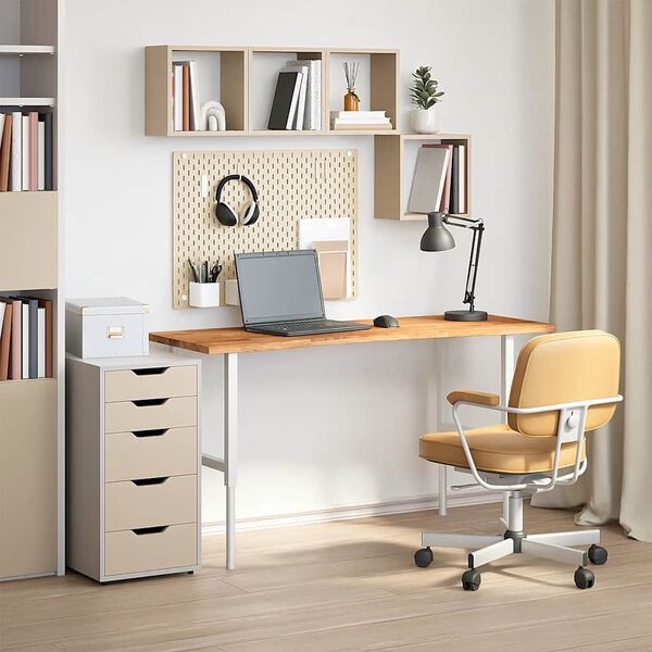 vidaXL Tampo de mesa retangular 140x60x2,5 cm carvalho castanho-claro