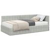 vidaXL Estrutura de Cama de Canto com Colch&atilde;o 2 unid. Cinzento-claro