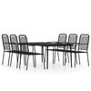 vidaXL 7 pcs conjunto de jantar para jardim preto