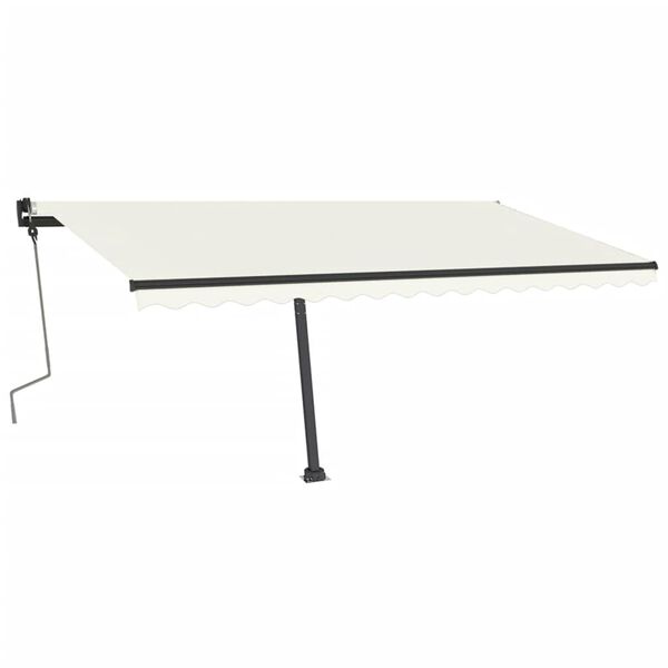 vidaXL Toldo retr&aacute;til manual com LED 400x350 cm cor creme