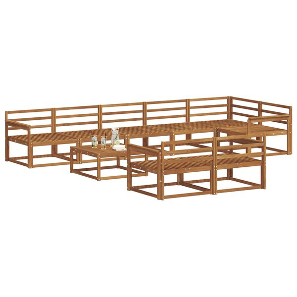 vidaXL Conjunto de Sof&aacute;s para Exterior 9 pcs Natural