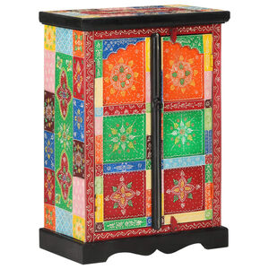 vidaXL Aparador pintado &agrave; m&atilde;o com portas 53x30x75 cm mangueira maci&ccedil;a