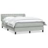 vidaXL Cama com molas/colch&atilde;o 160x220 cm veludo cinzento-claro