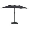 vidaXL Guarda-sol de Jardim Preto 385 x 209 x 244 cm Poli&eacute;ster