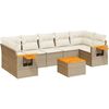 vidaXL 8 pcs conjunto de sof&aacute;s p/ jardim com almofad&otilde;es vime PE bege