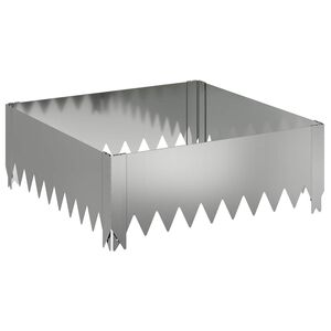 vidaXL Acabamento para Gramado 60 x 60 x 20 cm A&ccedil;o Prateado