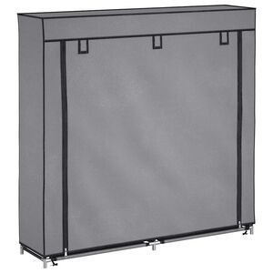 vidaXL Sapateira com cobertura 115x28x110 cm tecido cinzento