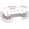 vidaXL Conjunto de Sof&aacute; de Jardim com almofada 7 pcs Cinzento-claro