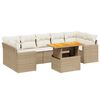 vidaXL 8 pcs conjunto de sof&aacute;s p/ jardim com almofad&otilde;es vime PE bege