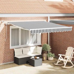 vidaXL Toldo retr&aacute;til autom&aacute;tico com LED 300x250 cm antracite/branco
