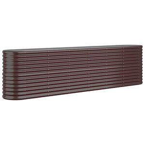 vidaXL Canteiro elevado jardim 260x40x68cm a&ccedil;o galvanizado castanho