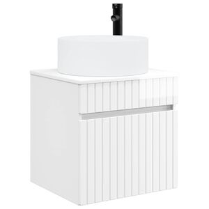 vidaXL Vanidade de Pia de Parede Branco Brilhante 49 x 44,5 x 65,5 cm