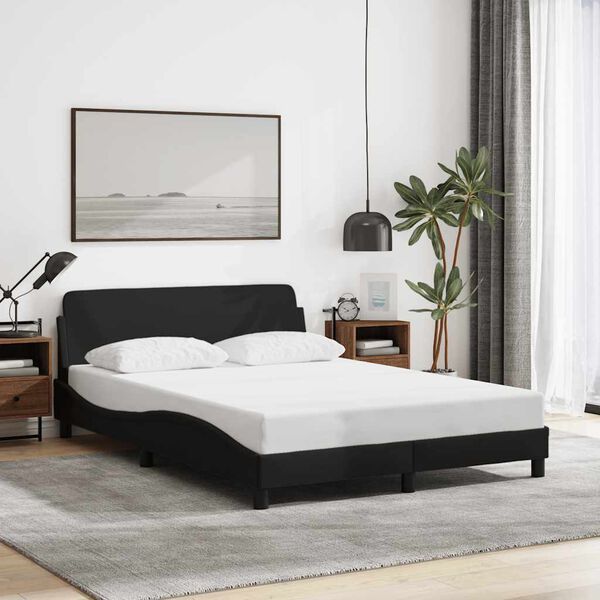 vidaXL Estrutura de cama Dover 120x200 cm tecido preto