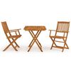vidaXL 3 pcs conjunto jantar dobr&aacute;vel p/ jardim madeira ac&aacute;cia maci&ccedil;a