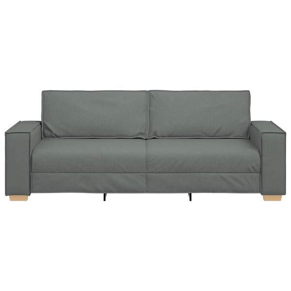vidaXL Sof&aacute; de 3 lugares cinza escuro 220x78x84 cm tecido