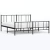 vidaXL Estrutura de cama com cabeceira e p&eacute;s 183x213 cm metal preto