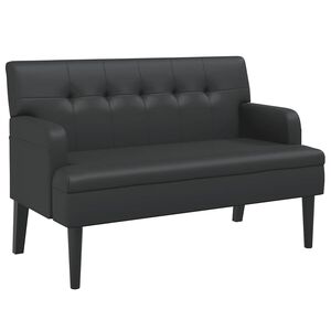 vidaXL Banco com encosto preto 112x65,5x75 cm couro sint&eacute;tico