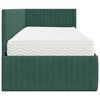 vidaXL Estrutura de Cama de Canto com Colch&atilde;o 2 pcs Verde Veludo