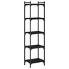 vidaXL Estante c/ 5 prateleiras 40x30x86 cm derivados de madeira preto